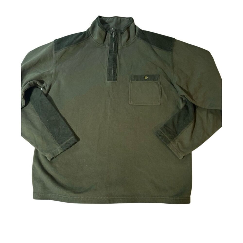Weekendz off long sleeve half zip with chest pocket moss sweater pullover L